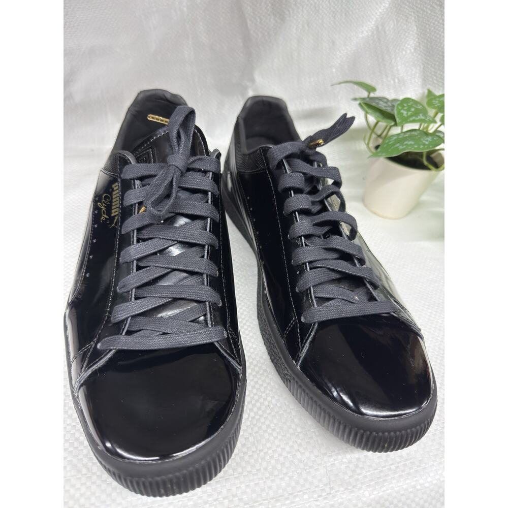 PUMA Women's Match Lo Print Snake Lace-up Black/Gold Sneaker Shoes Size 13